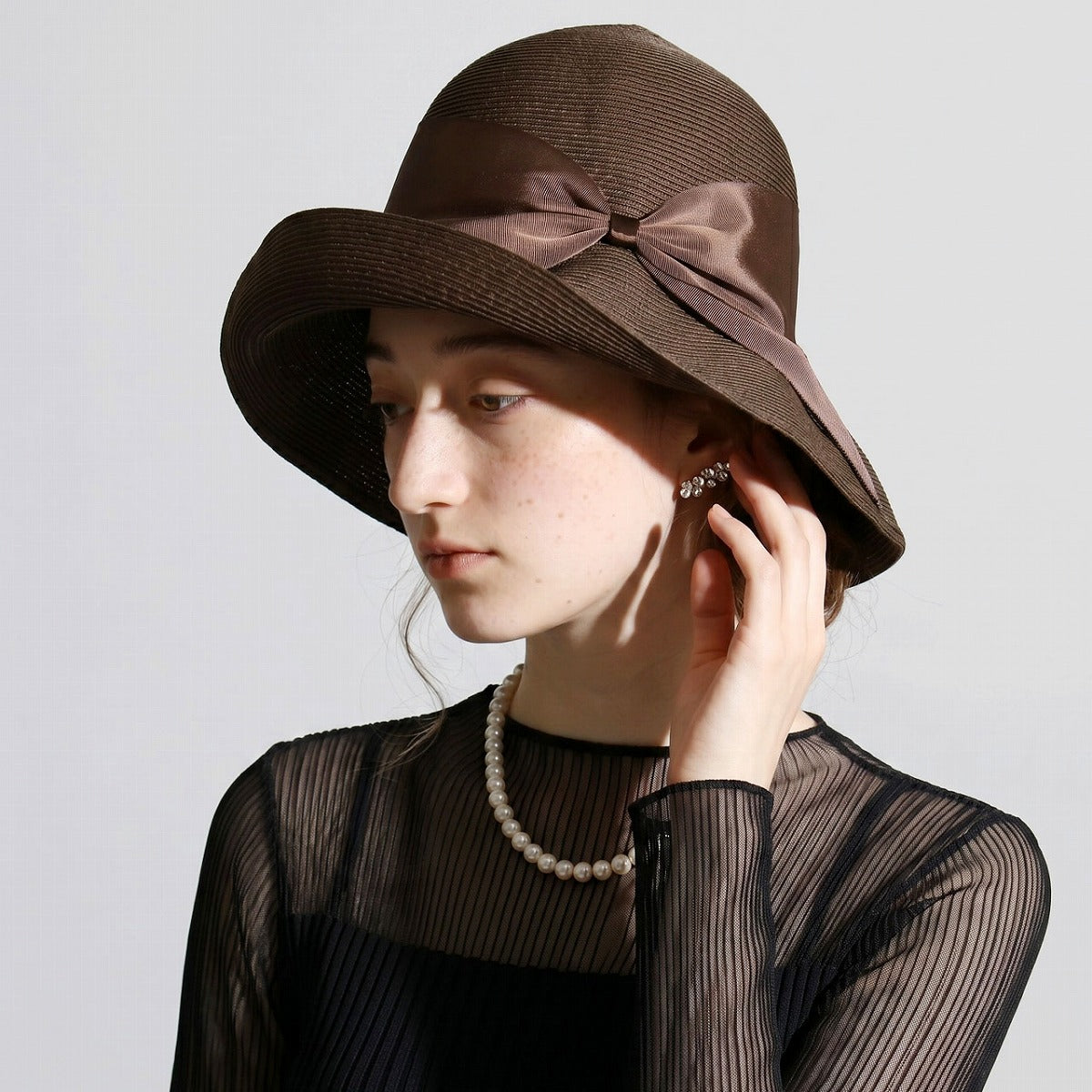 アシーナニューヨーク つば広ハット ブラウン | Athena New York Risako