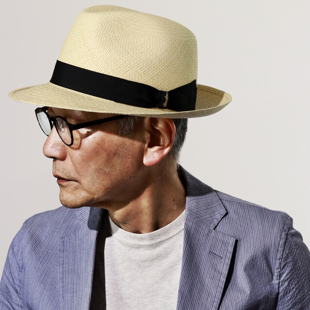 ボルサリーノ パナマハット ナチュラル×ブラック | Borsalino Quito