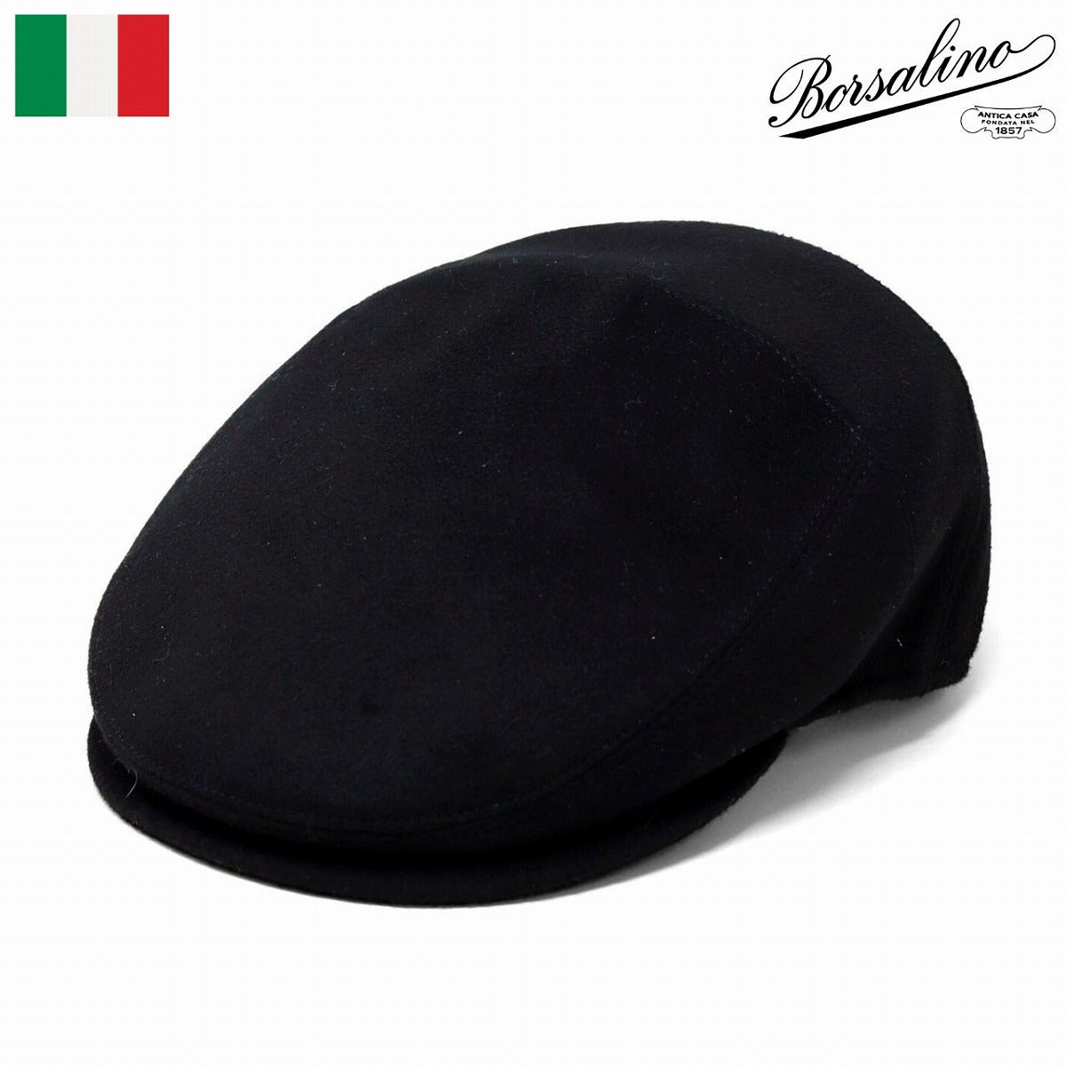 ボルサリーノ ハンチング ブラック | Borsalino Vincenzo Soft Flat Cap