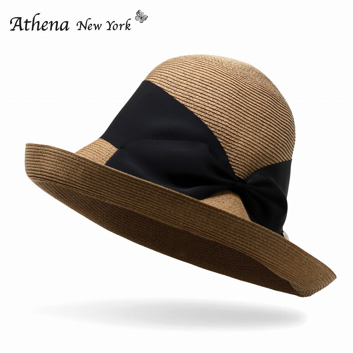 アシーナニューヨーク つば広ハット タン×ブラック | Athena New York Risako