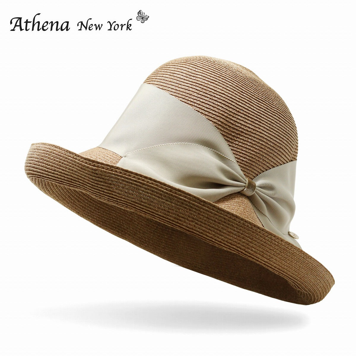アシーナニューヨーク つば広ハット タン×スカイグレー | Athena New York Risako