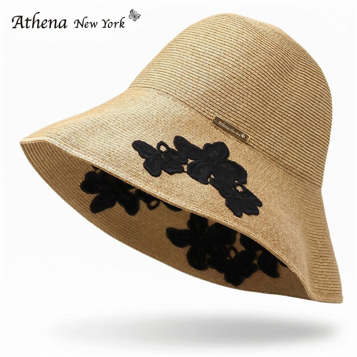 アシーナニューヨーク つば広ハット タン×ブラック | Athena New York Amanda