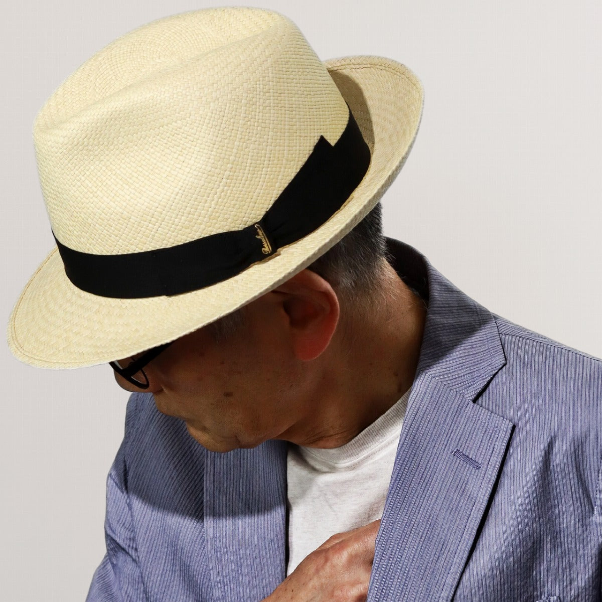 ボルサリーノ パナマハット ナチュラル×ブラック | Borsalino Quito
