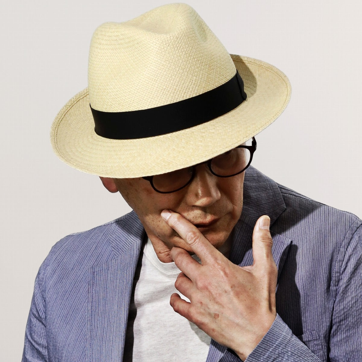 ボルサリーノ パナマハット ナチュラル×ブラック | Borsalino Quito