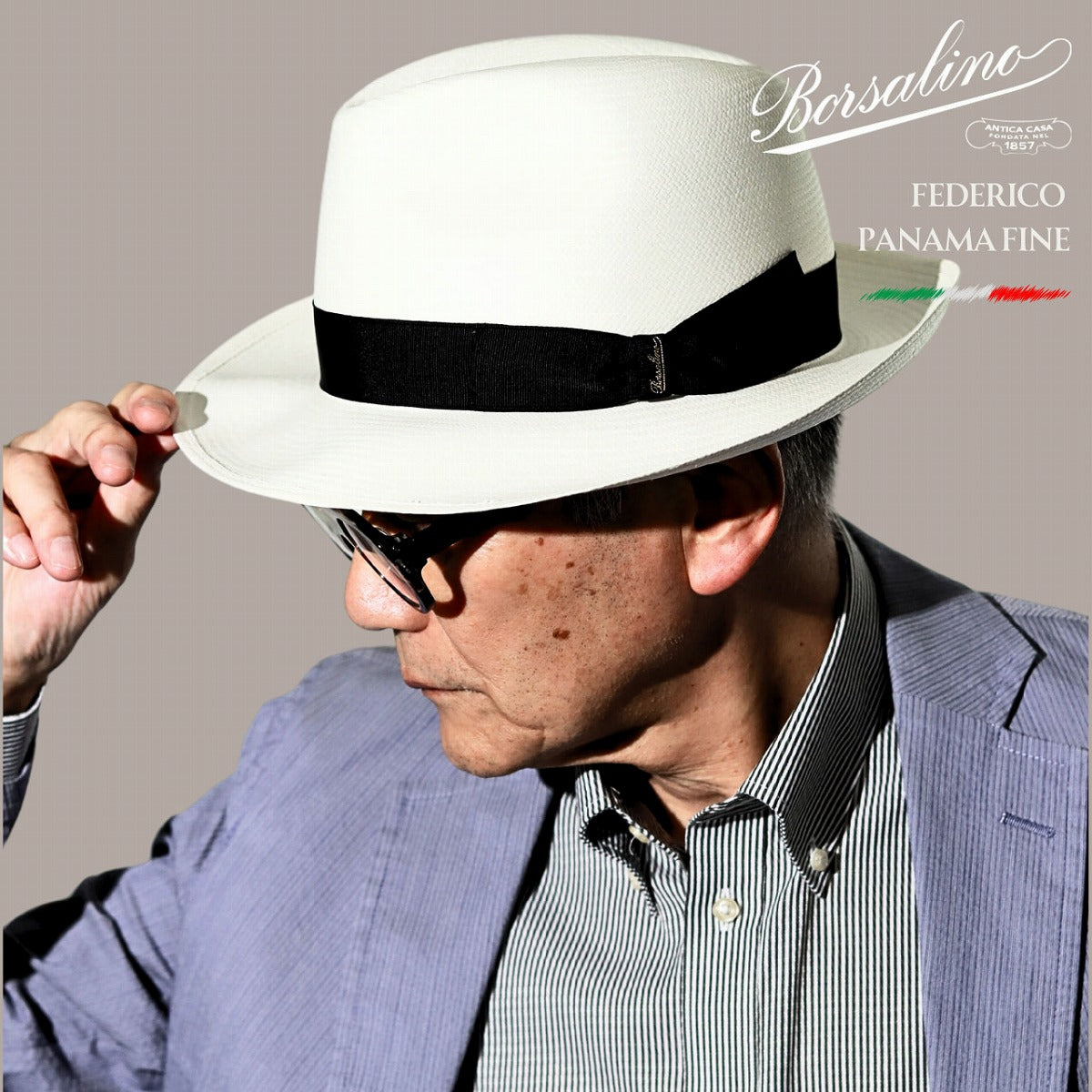 ボルサリーノ パナマハット ブリーチ×ブラック | Borsalino Federico