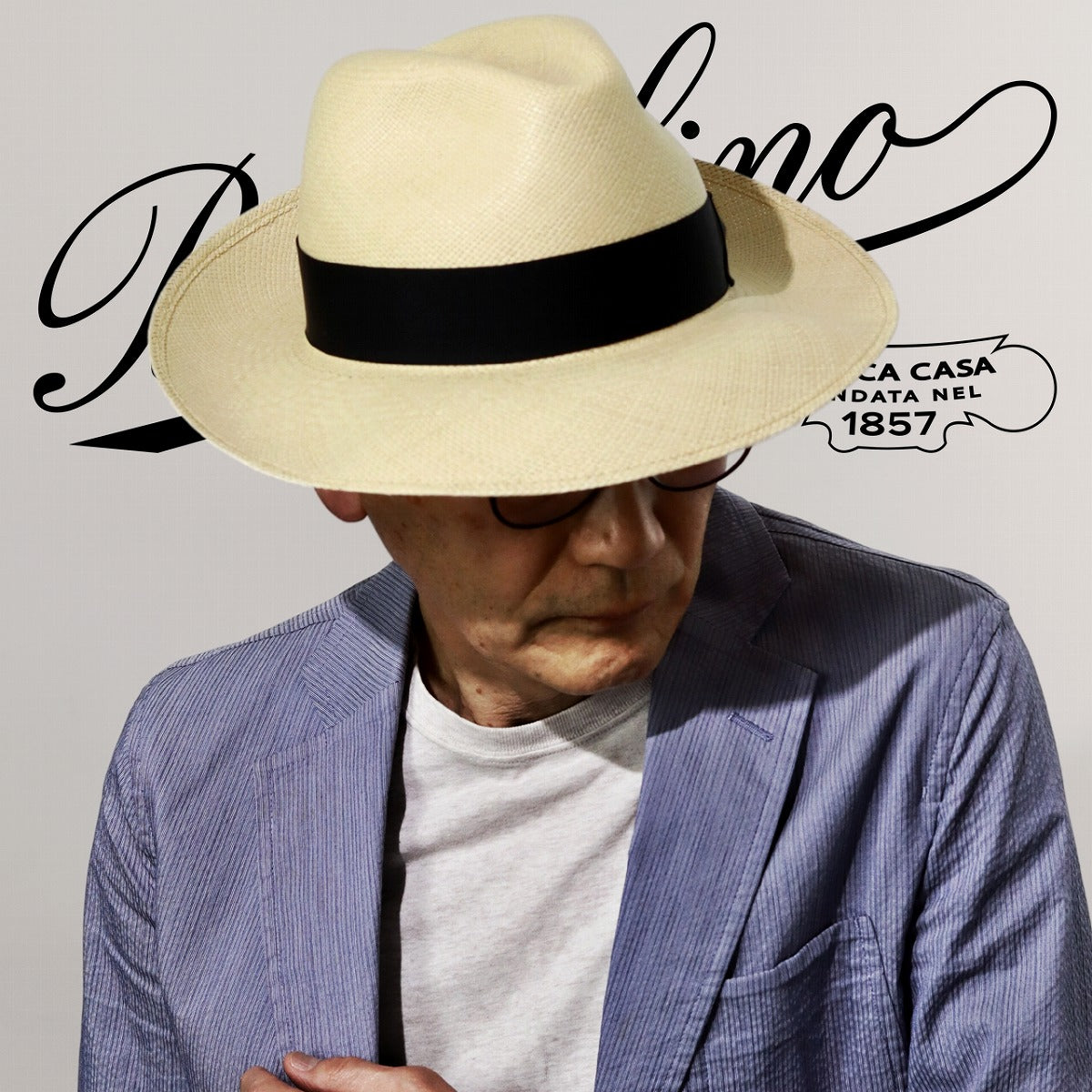 ボルサリーノ パナマハット ナチュラル×ブラック | Borsalino Quito