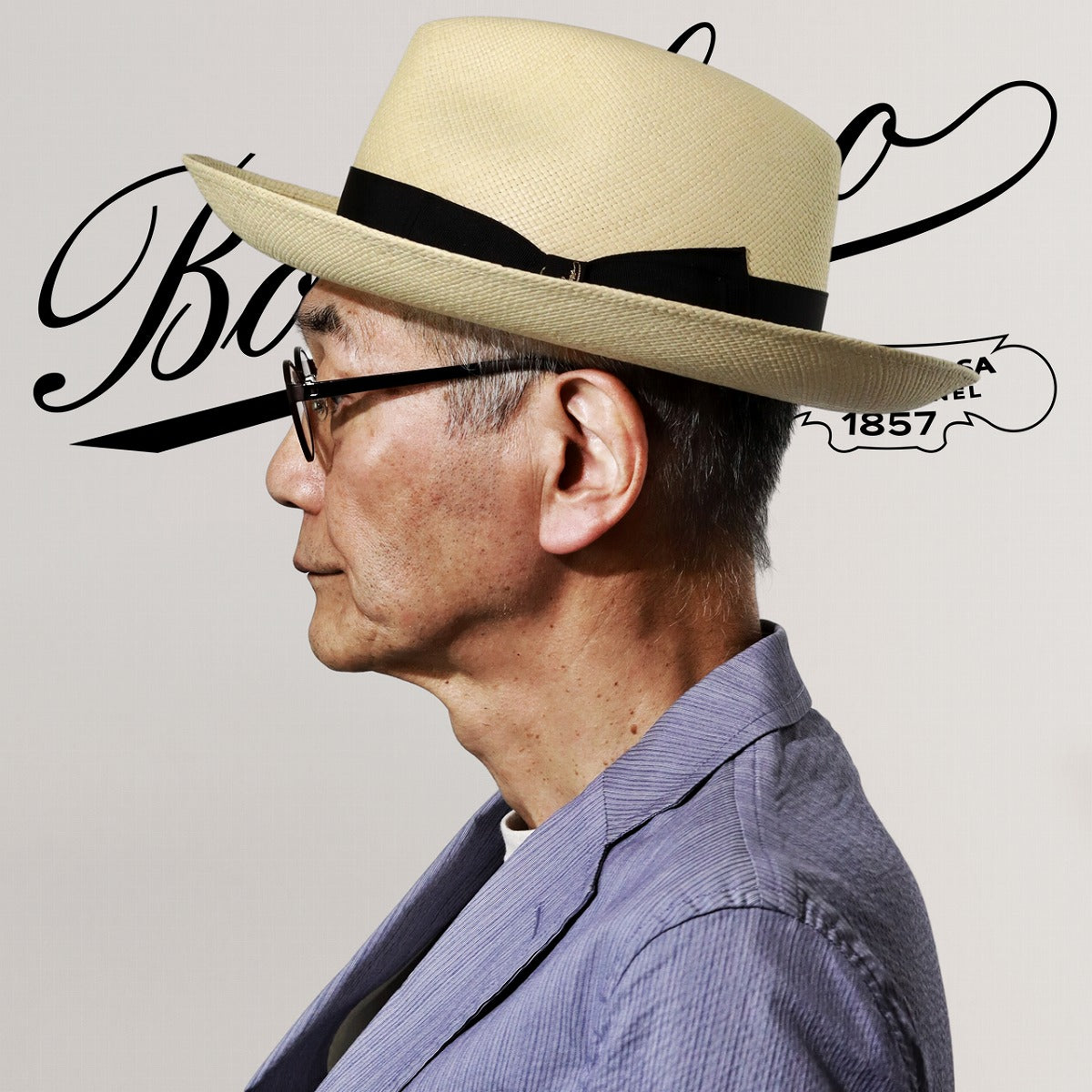 ボルサリーノ パナマハット ナチュラル×ブラック | Borsalino Quito