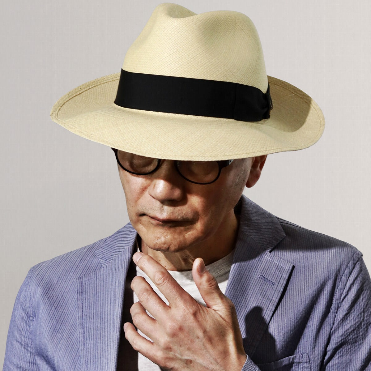 ボルサリーノ パナマハット ナチュラル×ブラック | Borsalino Quito