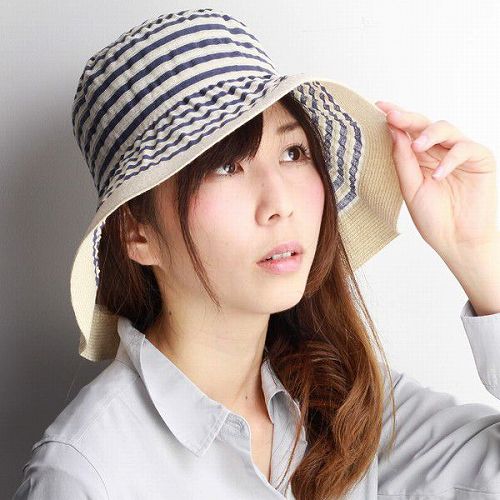 グレヴィ つば広ハット ブルー | GREVI Wide Brim Hat