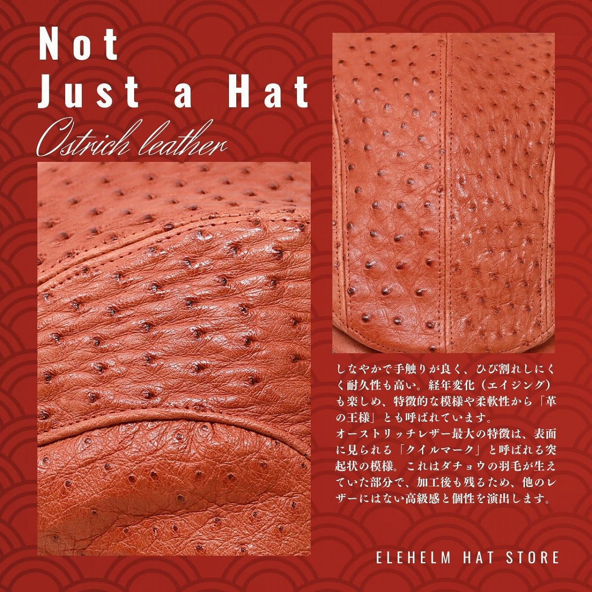 オーストリッチレザー ハンチング | Hunting Cap
