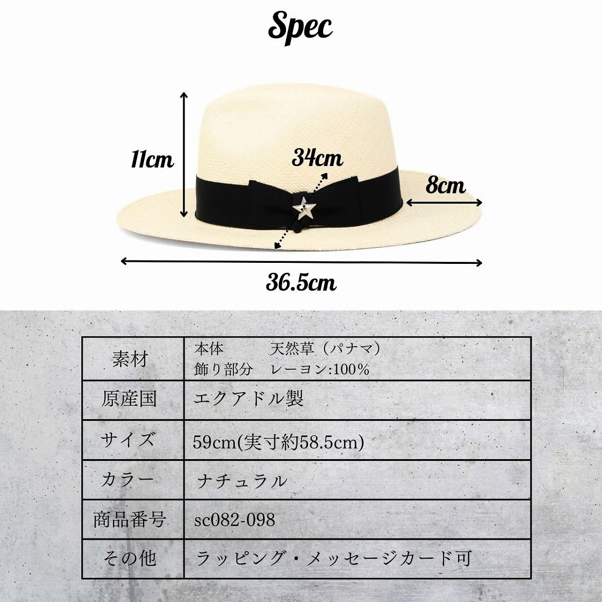 ショット パナマハット ナチュラル | Schott One Star Panama Hat