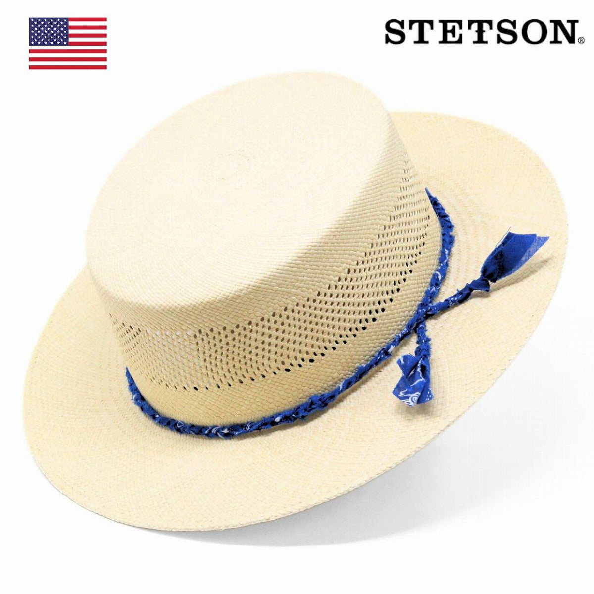 ステットソン カンカン帽 ナチュラル | STETSON Bandana Ribbon Boater